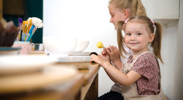 Kindergeburtstag Duenenbrand keramik bemalen Workshop bremen